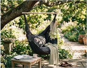 Черен подплатен висящ градински стол Tobago – Garden Pleasure