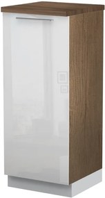 Висок подов шкаф Raval K14-60-1KF-Walnut - White glossy