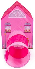 Палатка в дизайна на красива розова къща с тунел