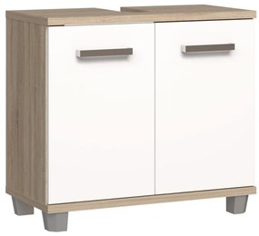 Шкаф за баня VENOM бял/дъб сонома