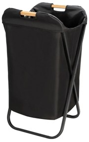 Черен сгъваем кош за пране Loft - Wenko