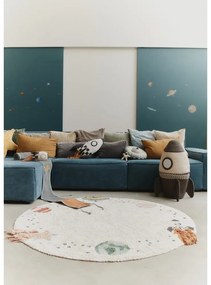 Кремаво ръчно изработено памучно детско килимче за игра подходящо за пране ø140 cm Interstellar Journey – Lorena Canals