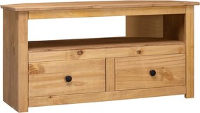 282685 vidaXL Ъглов ТВ шкаф, 93x49x49 см, бор масив, Panama Range