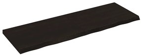 3156434 vidaXL Плот за маса тъмнокафяв 120x40x(2-4) см обработен масивен дъб