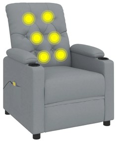 339112 vidaXL Масажен стол, светлосив, текстил