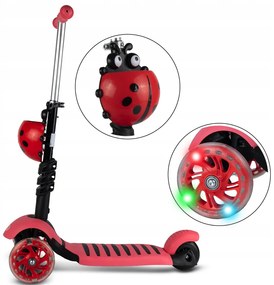 Детски триколесен скутер за балансиране с LED колела - божа кравичка