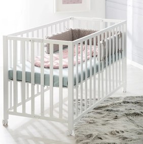 Бяло сгъваемо легло на колела 60x120 cm Fold up - Roba