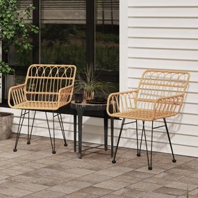 Sonata H Градински столове 2 бр с подлакътник 56x64x80 см PE ратан