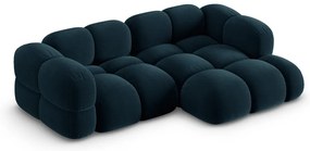 Тъмносин кадифен ъглов диван (десен ъгъл) Loretto – Cosmopolitan Design