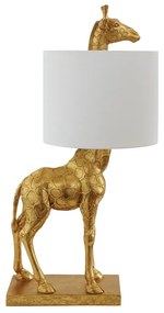 Настолна лампа с текстилен абажур в златист цвят (височина 70 cm) Silas – Bloomingville