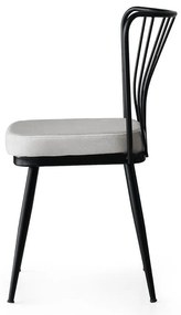 Бело-черни метални трапезни столове в комплект от 2 броя Yildiz - Kalune Design