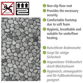 Сива пластмасова постелка за баня 50x80 cm Sassi - Wenko