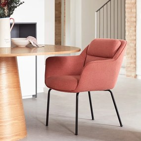 Розов тапициран трапезен стол с подлакътници Sadira – Teulat