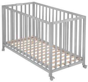 Сиво сгъваемо легло на колела 60x120 cm Fold up - Roba