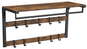 Stенна закачалка с рафт NATE кафяво/черно