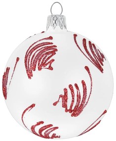 Комплект от 3 коледни орнамента от бяло стъкло - Ego Dekor