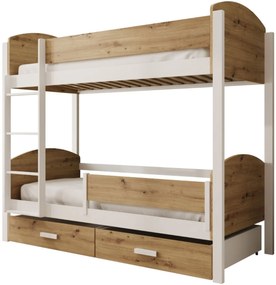 Двуетажно легло Jacky M plus-Бяло-Артизиан-200 x 90