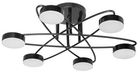 LED Полилей за повърхностен монтаж 6xLED/7W/230V 3000-6000K Ø 60 см черен