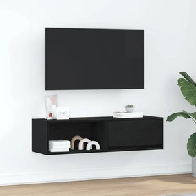 861474 vidaXL ТВ шкаф Черен дъб 100x31x25,5 см Инженерна дървесина