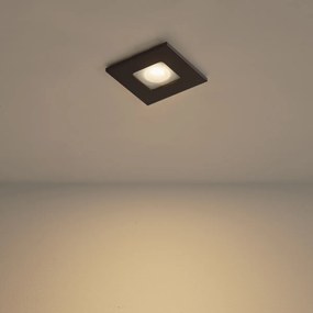 Комплект от 6 модерни вградени спота тъмен бронз квадрат IP44 - Qure