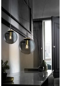 Черно висящо осветително тял със стъклен абажур Dini – Fischer &amp; Honsel