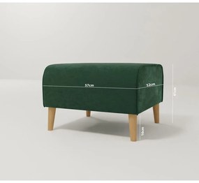 Тъмнозелено кадифено столче за крака Carole - Ropez