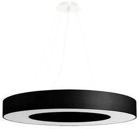 Черно висящо осветително тяло с текстилен абажур ø 70 cm Galata Slim – Nice Lamps