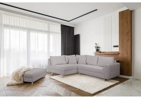 Табуретка от сив велур Ariella - Ropez