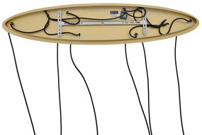 Хотелски шик висяща лампа месинг с бяло стъкло правоъгълна 6-лампи - Misty