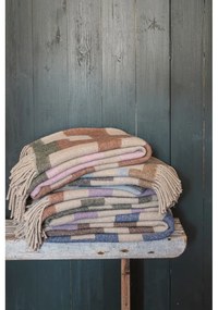 Розово-кафяво одеяло със смес от вълна 130x190 cm Maze – Mette Ditmer Denmark