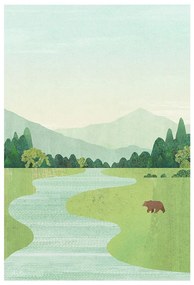 Плакат 30x40 cm Bear in the Meadow - Travelposter
