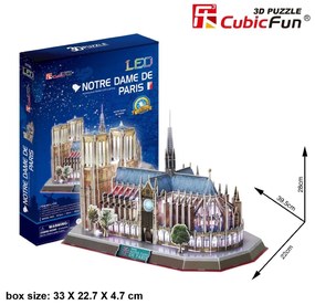 Cubic Fun - Пъзел 3D Notre Dame de Paris 149ч. LED светлини