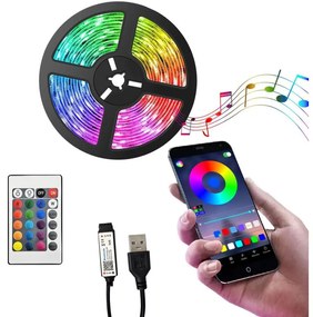 LED RGB Димируема лента LED/6W/5V USB 2 м + дистанционно управление