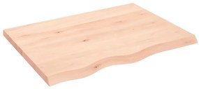 363552 vidaXL Стенен рафт, 80x60x(2-4) см, необработен масивен дъб