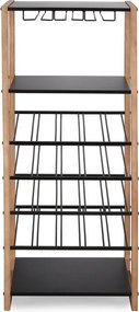 Черен/в естествен цвят метален шкаф за вино брой бутилки 20, 50x122x35 cm Isaac – Yes Everyday