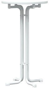 4008300 vidaXL Трапезна маса, бяла, Ø60x110 см, инженерно дърво и стомана