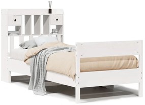 3323036 vidaXL Легло с етажерка за книги, без матрак, 90x200 см, бор масив