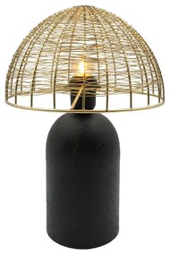 Черно-златна настолна лампа (височина 36 cm) – Antic Line