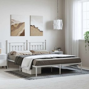 353591 vidaXL Метална рамка за легло с горна табла, черна, 183x213 см
