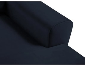 Тъмносин кадифен разтегателен ъглов диван с място за съхранение (десен ъгъл) Kyoto – Cosmopolitan Design