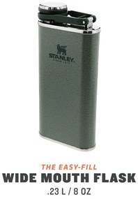 Зелена колба от неръждаема стомана 230 ml Easy-Fill Wide Mouth Flask Hammer Tone Green – Stanley