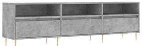 831272 vidaXL ТВ шкаф, бетонно сиво, 150x30x44,5 см, инженерно дърво