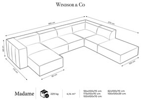 Тъмносин ъглов диван (десен ъгъл) Madame - Windsor &amp; Co Sofas