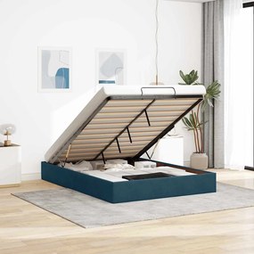 3310965 vidaXL Османска рамка за легло без матрак, тъмносиня, 140x190см кадифе