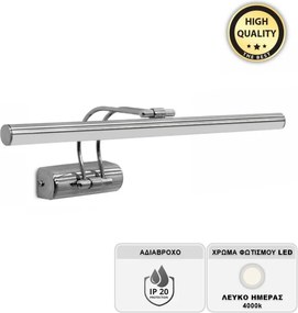 LED стенна лампа за баня Strop от метал – хром цвят 35 см