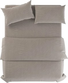 Светлосиво/кафяво-сиво единично ленено спално бельо 135x200 cm Natural – Native Natural