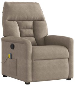 4015570 vidaXL Масажен наклоняем стол, таупе, микрофибърен текстил