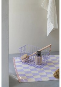 Светложълто-лилав килим за баня от органичен памук 50x80 cm Retro – Mette Ditmer Denmark