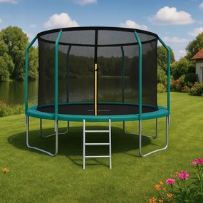 Градински батут Premium за деца със закрита мрежа 13FT - Ø 404 cm