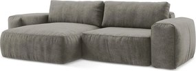 Сив шенилов сгъваем ъглов диван (ляв ъгъл) Kuki – Makamii